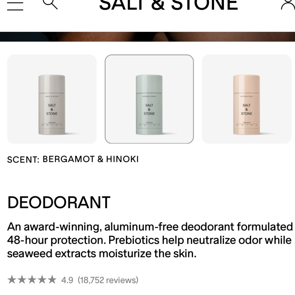 ❗️Salt & Stone Bergamot & Hinoki Natural Deodorant NWT - Picture 5 of 9